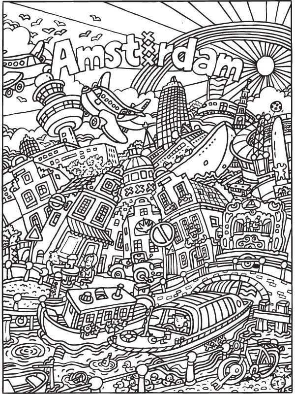 Kleurplaat Kleurplaat Voor Volwassenen Amsterdam Kleurplaten Nl Leukmetkids Amsterdam