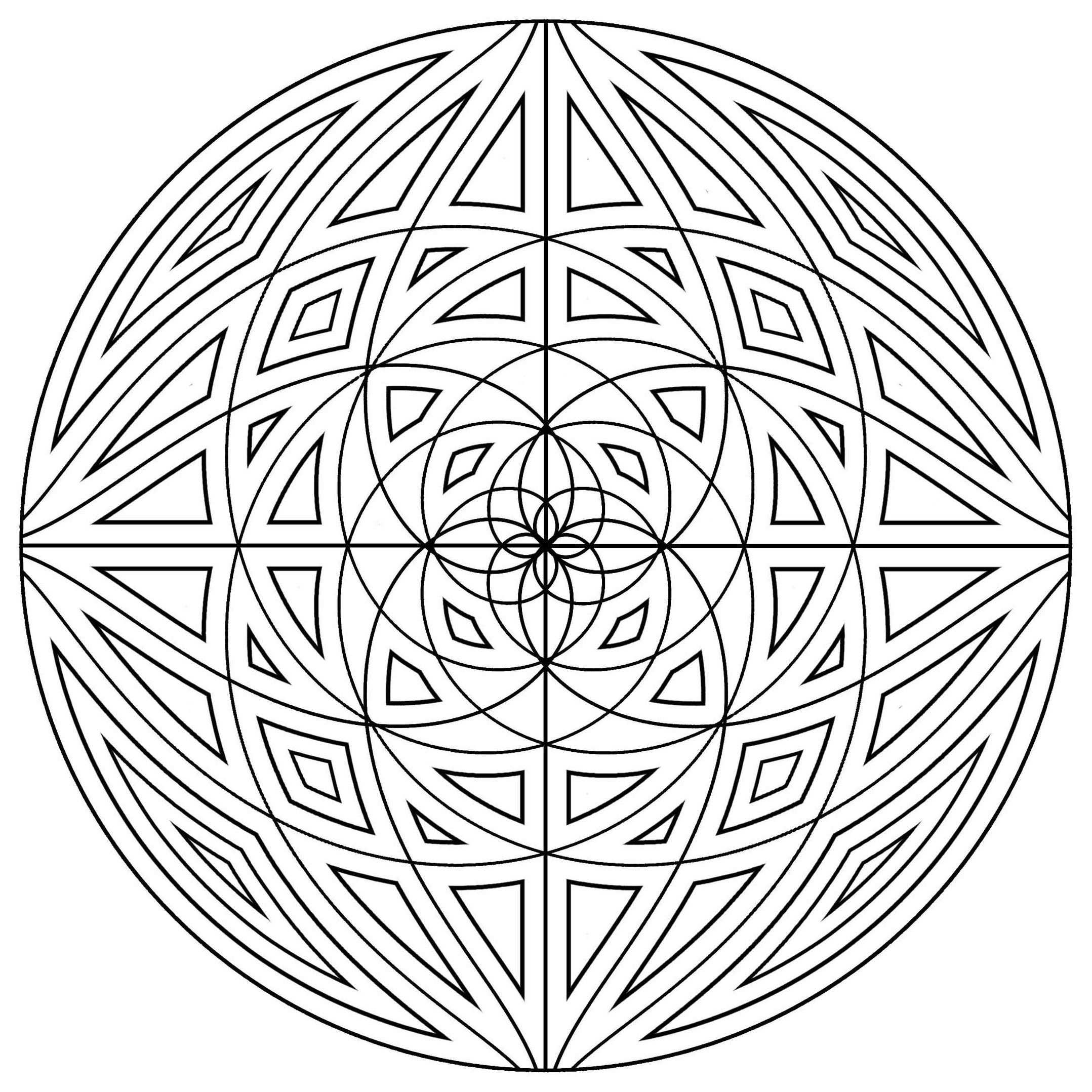 Mandala Concentric Lines Mandalas Coloring Pages For Adults Just Color Page 5 Mandala