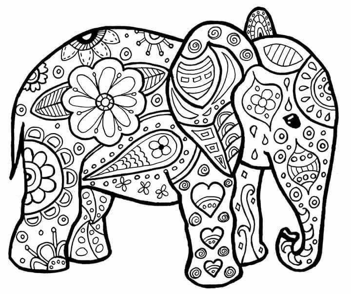 Elephant Coloriage Mandala Animaux Coloriage Coloriage Mandala