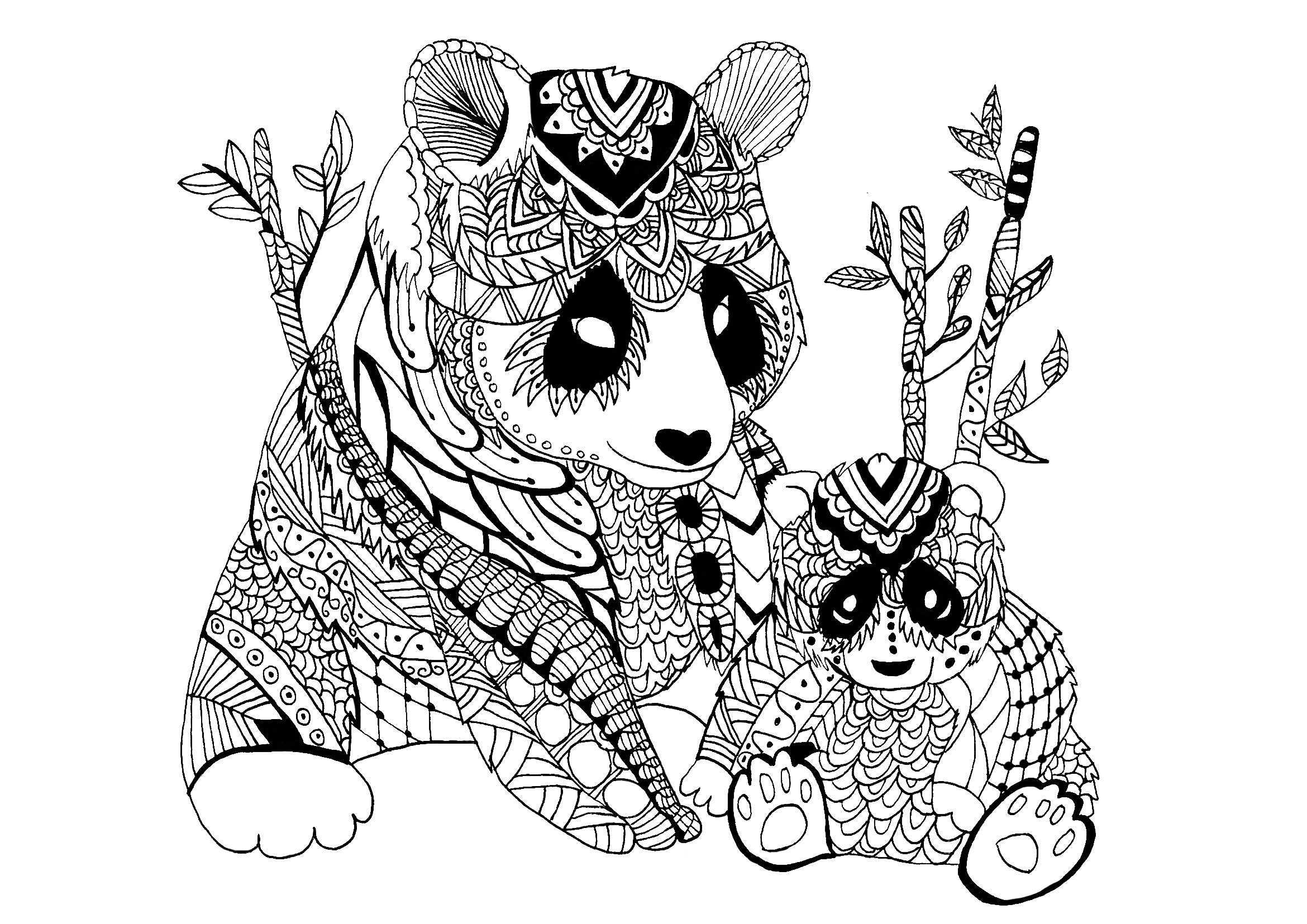 Panda Coloring Pages For Adults Panda Coloring Pages Idea Panda Coloring Pages Animal Coloring Pages Bear Coloring Pages