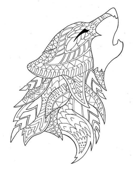 Wolf Coloring Page By Syvanahbennett On Etsy Animal Coloring Pages Wolf Colors Mandal