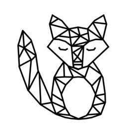 Dieren Forest And Bear Geometrisch Patroon Ontwerp Vosje Geometrische Tekening