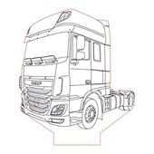 Daf Xf 106 Truck 3d Illusion Lamp Plan Vector File For Laser And Cnc 3bee Studio 3d I
