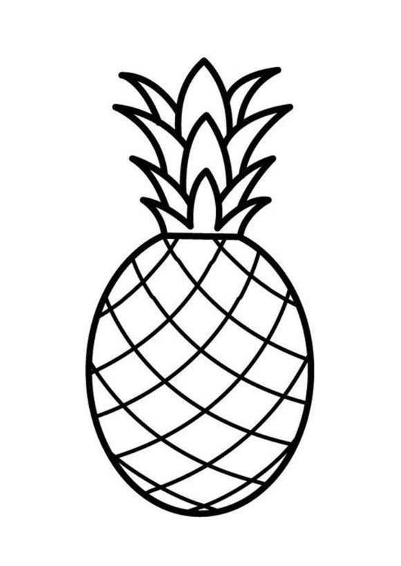 Fruit Pineapple Coloring Page Free Kasnak Sanati Aplike Sablonlari Ip Sanati