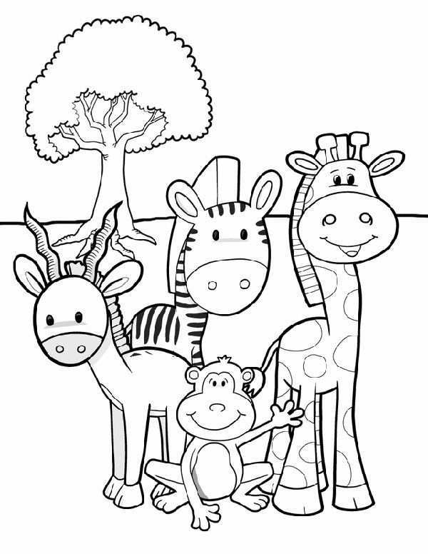Animal Coloring Pages For Kids Safari Friends Zoo Animal Coloring Pages Jungle Colori