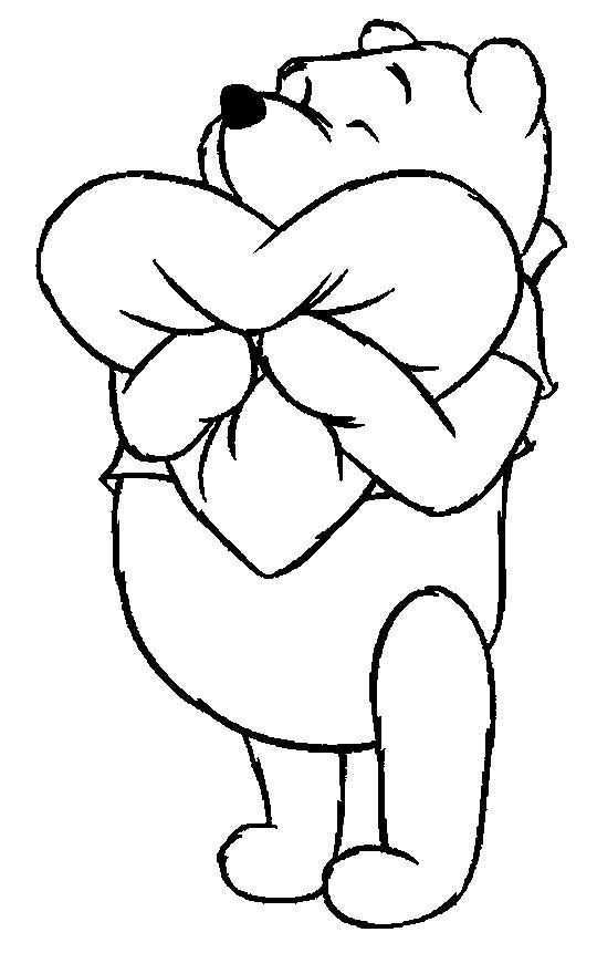 Kleurplaat Pooh Bear Liefde Hart Heart Coloring Pages Disney Coloring Pages Valentine