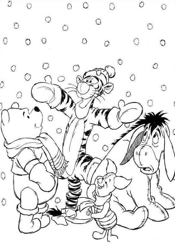 Winnie The Pooh Winter Coloring Page Disney Coloring Pages Valentines Day Coloring Pa