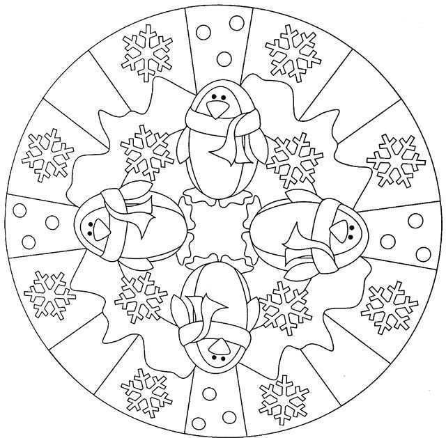 Penguin Winter Mandala Coloring Pages Mandala Winter Malvorlagen Weihnachtsmalvorlage