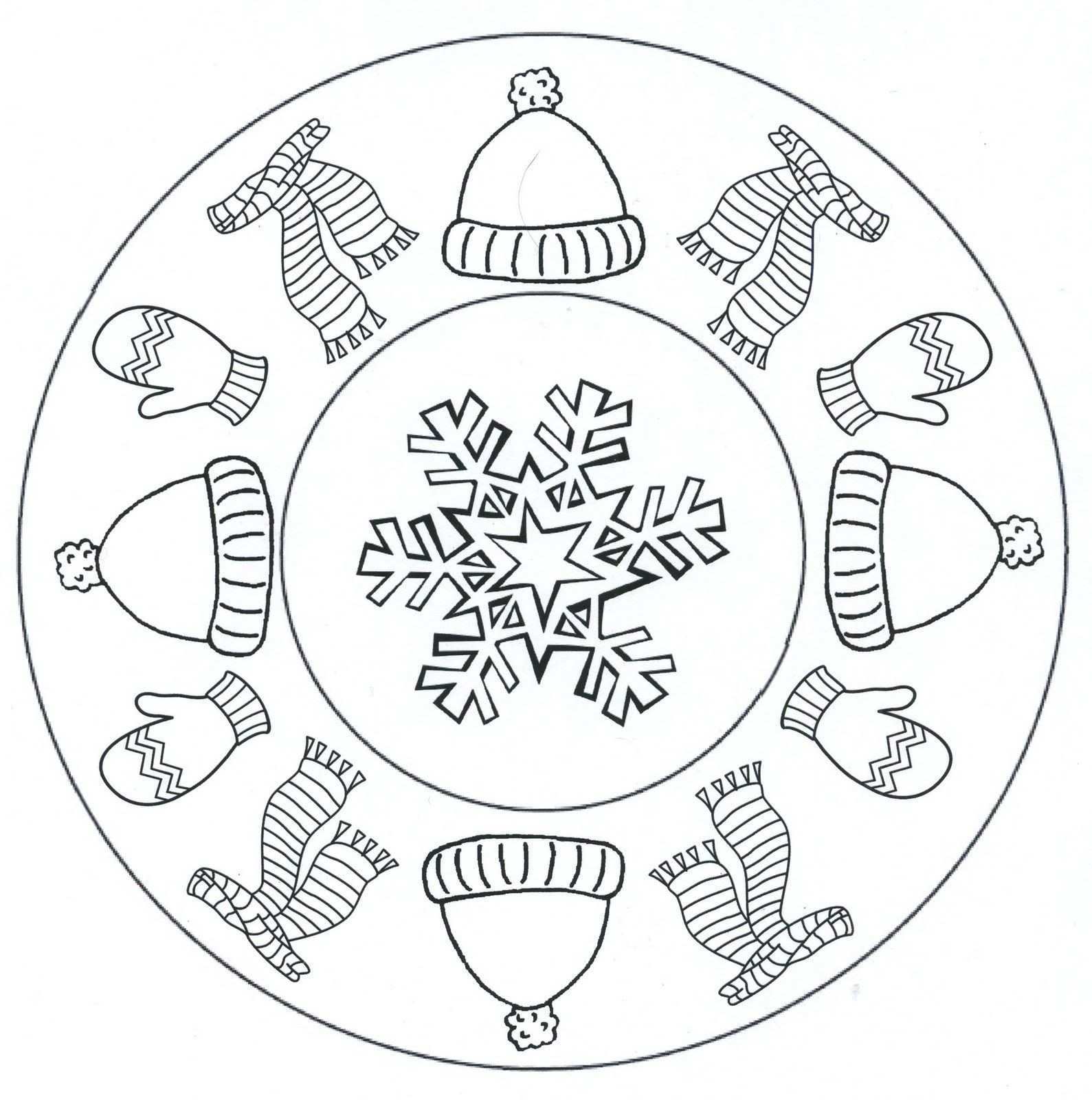 Mandales Hivern Winter Crafts For Kids Mandala Coloring Pages Winter Crafts