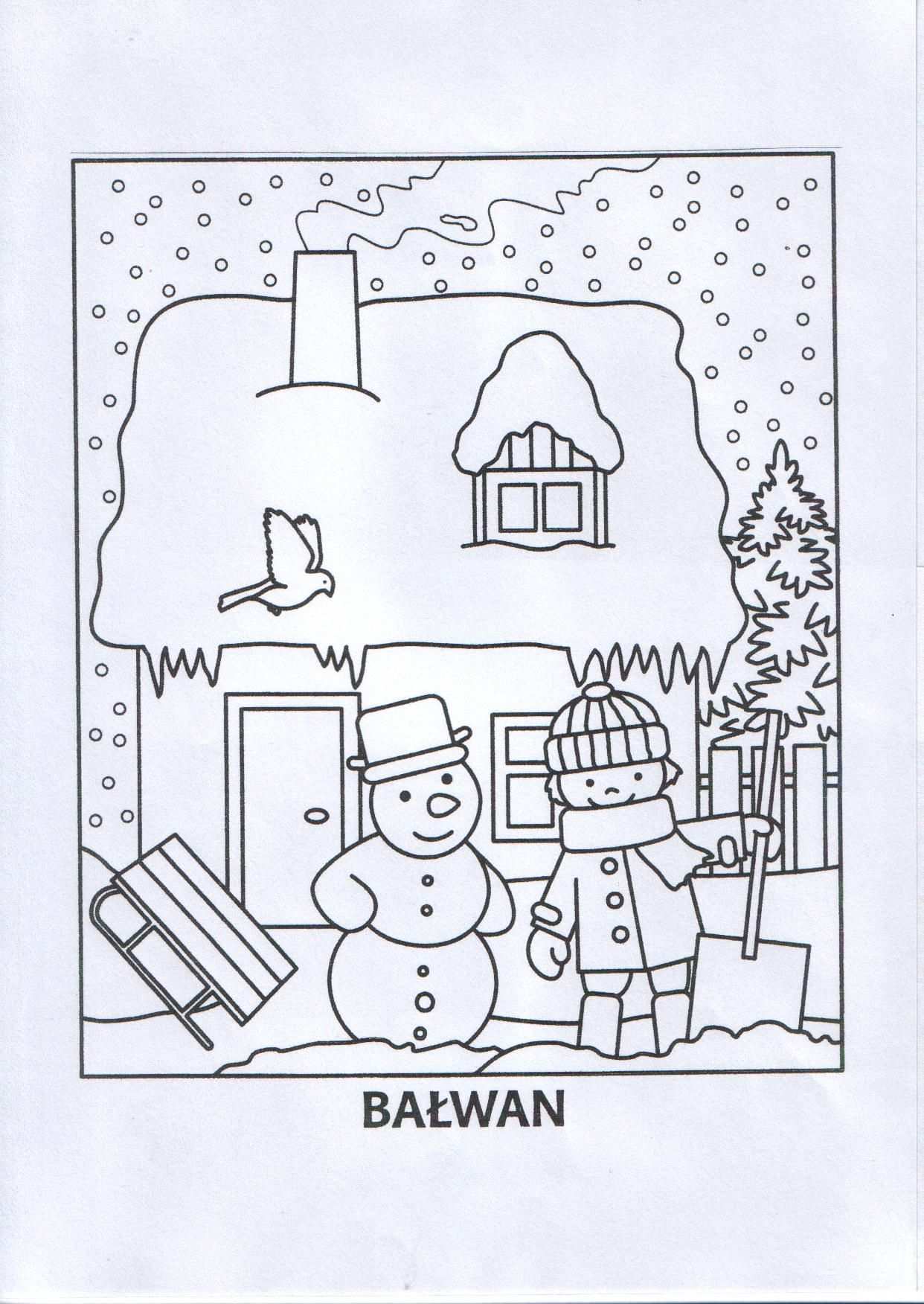 Zimowa Kolorowanka Jpg 1242 1752 Coloring Pages For Kids Coloring Pages Christmas Col