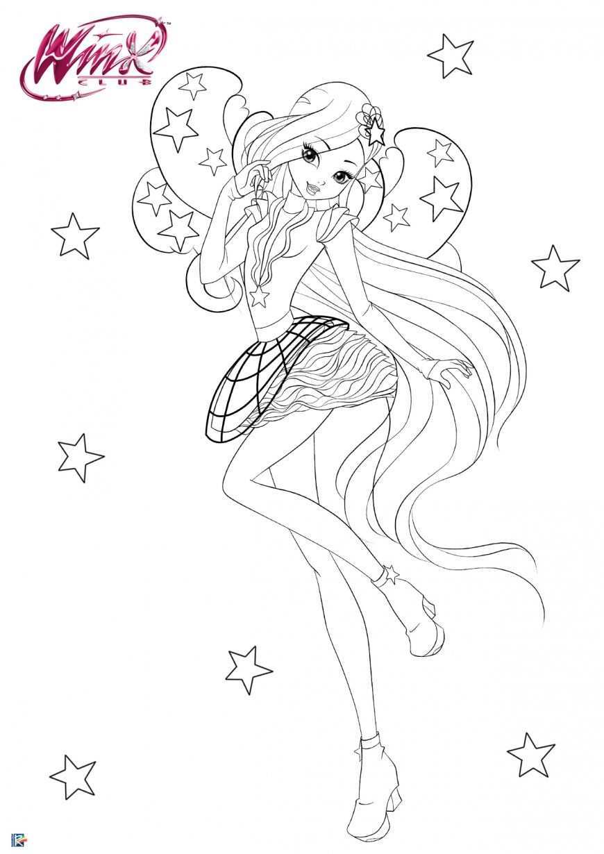 Winx Club Season 8 Cosmix Coloring Page Stella Coloring Pages Cartoon Coloring Pages