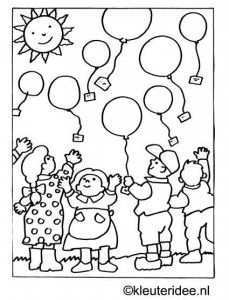 Kinderboekenweek 2014 Feest In De Wolken Kleurplaat Ballonnenwedstrijd Kleuteridee Nl Kleurplaten Thema