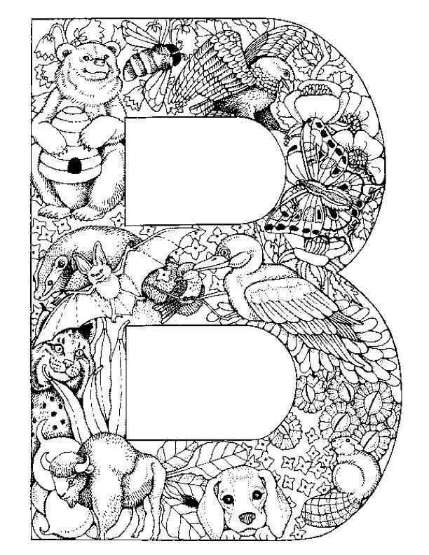 Kids N Fun Coloring Page Alphabet Animals Alphabet Animals Mandala Kleurplaten Dieren