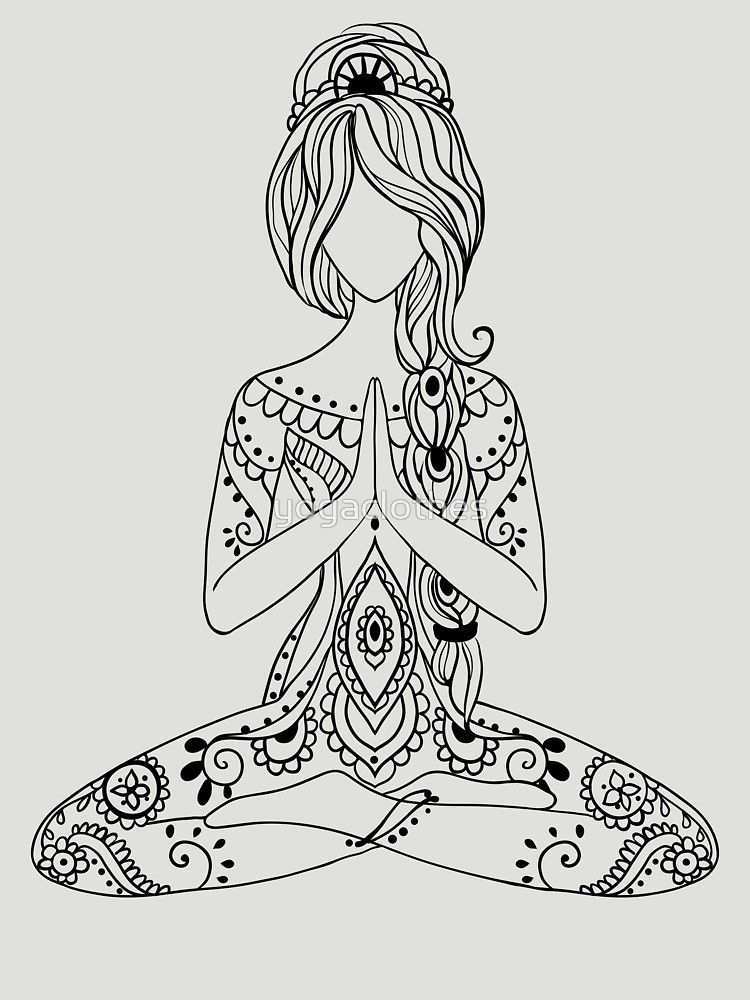 Yoga Om Chakras Mindfulness Meditation Zen 3 T Shirt By Yogaclothes Mandala Coloring