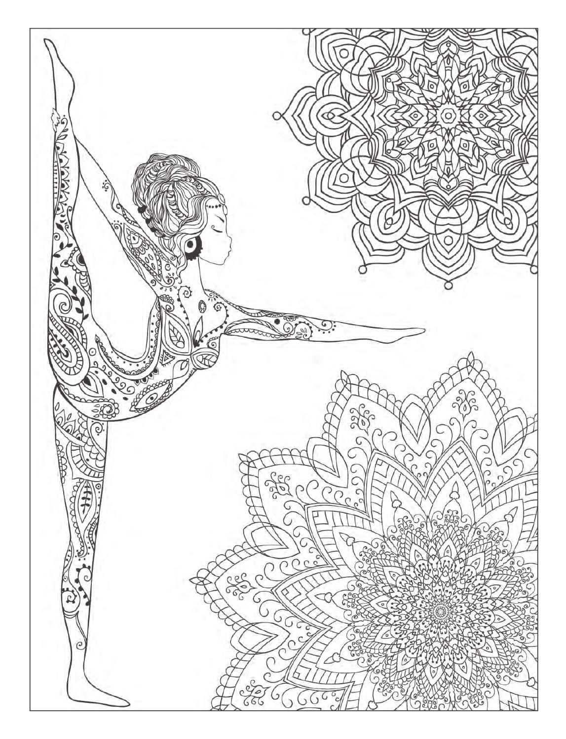 Yoga And Meditation Coloring Book For Adults With Yoga Poses And Mandalas Mandala Col