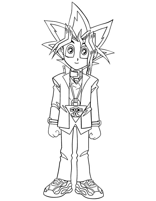 Cute Little Yugi Muto In Yu Gi Oh Coloring Page Netart Cartoon Coloring Pages Colorin