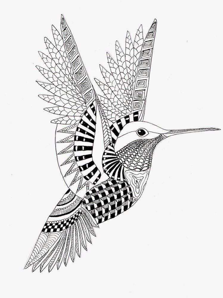 Efie Goes Zentangle Ben Kwok Hummingbird By Efie Zentangle Hummingbird Drawing Bird C