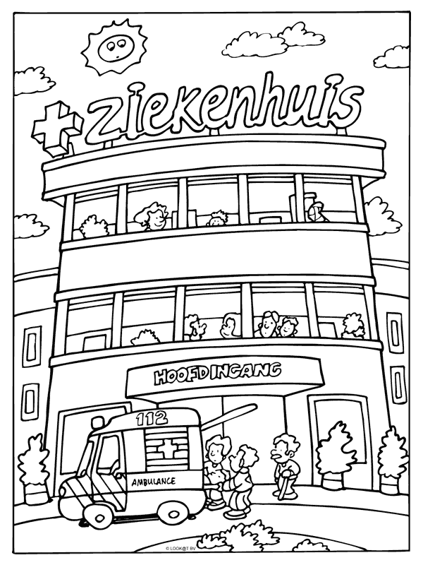 Ziekenhuis Kleurplaat Google Zoeken Ziekenhuis Leren Lezen Thema