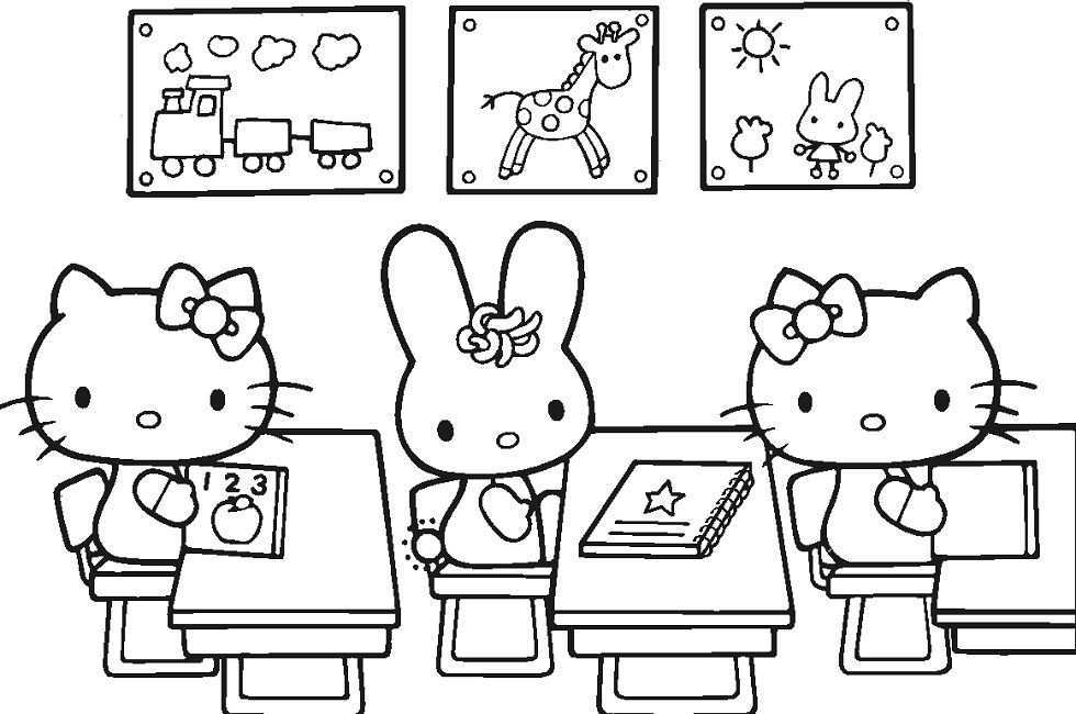 Hello Kitty School Coloring Pages Kleurboek Gratis Kleurplaten Kerstkleurplaten