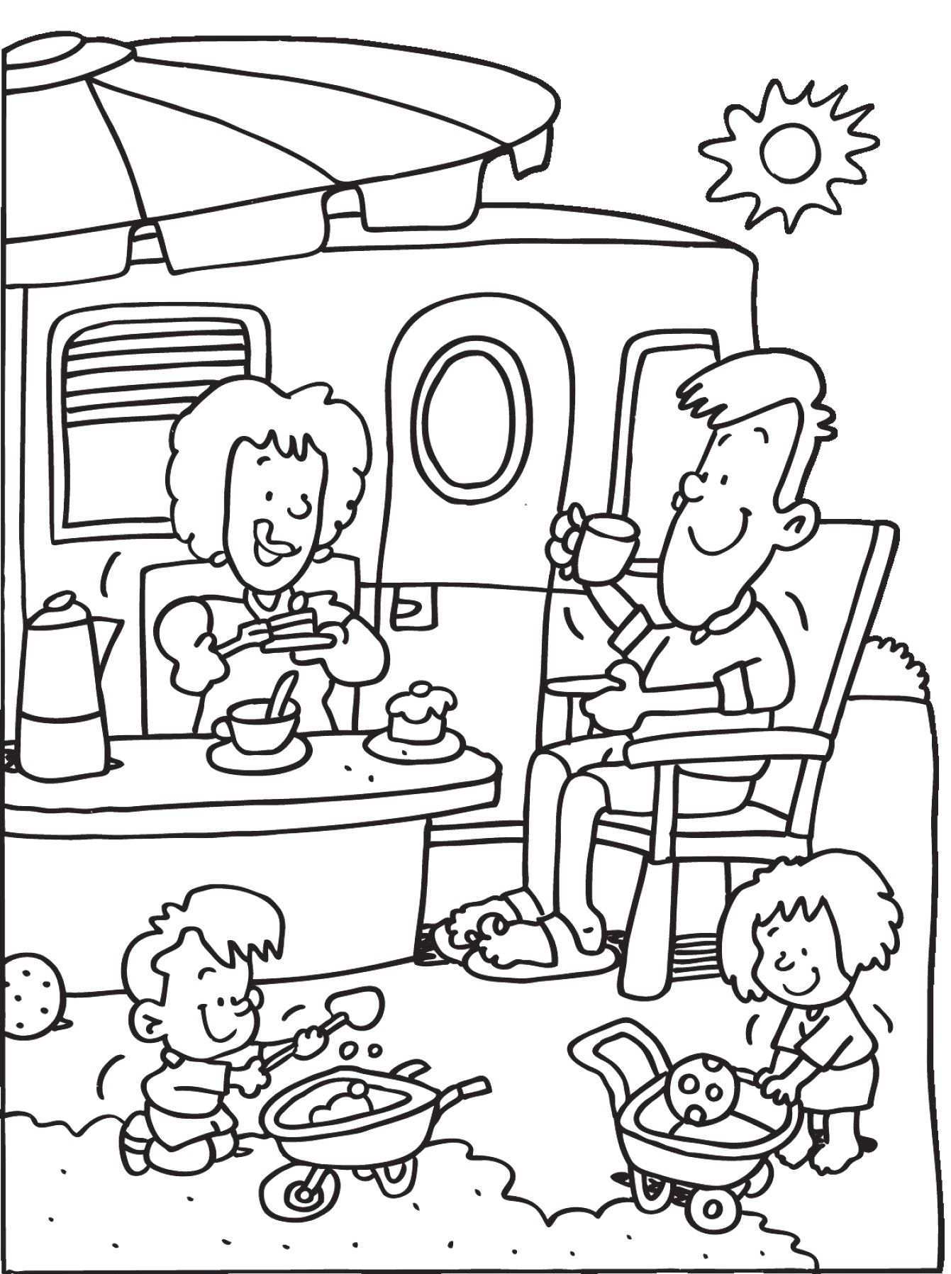 Kleurplaat Vakantie Zwembad In 2021 Summer Coloring Pages Camping Coloring Pages Colo