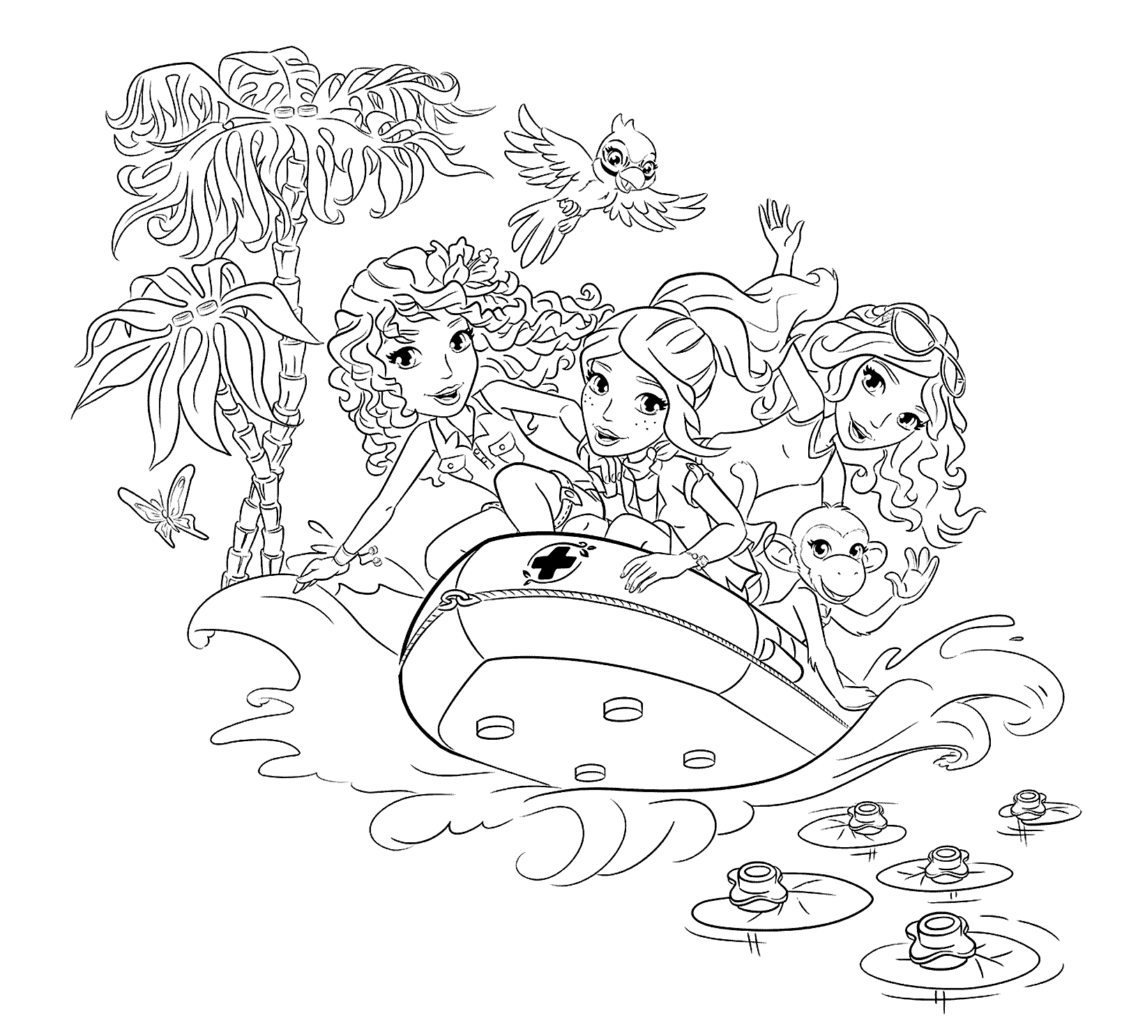 Lego Rubber Boat Coloring Page For Girls Printable Free Lego Friends Lego Coloring Pa