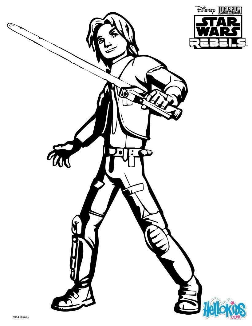 Ezra Coloring Page From Star Wars Rebels Tv Series More Star Wars Content On Hellokid