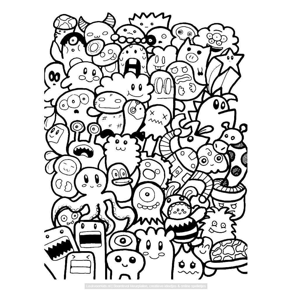 Bekijk Monsters Doodle Door Bjon Bryan Kleurplaat Monsters Leuke Doodles Doodles