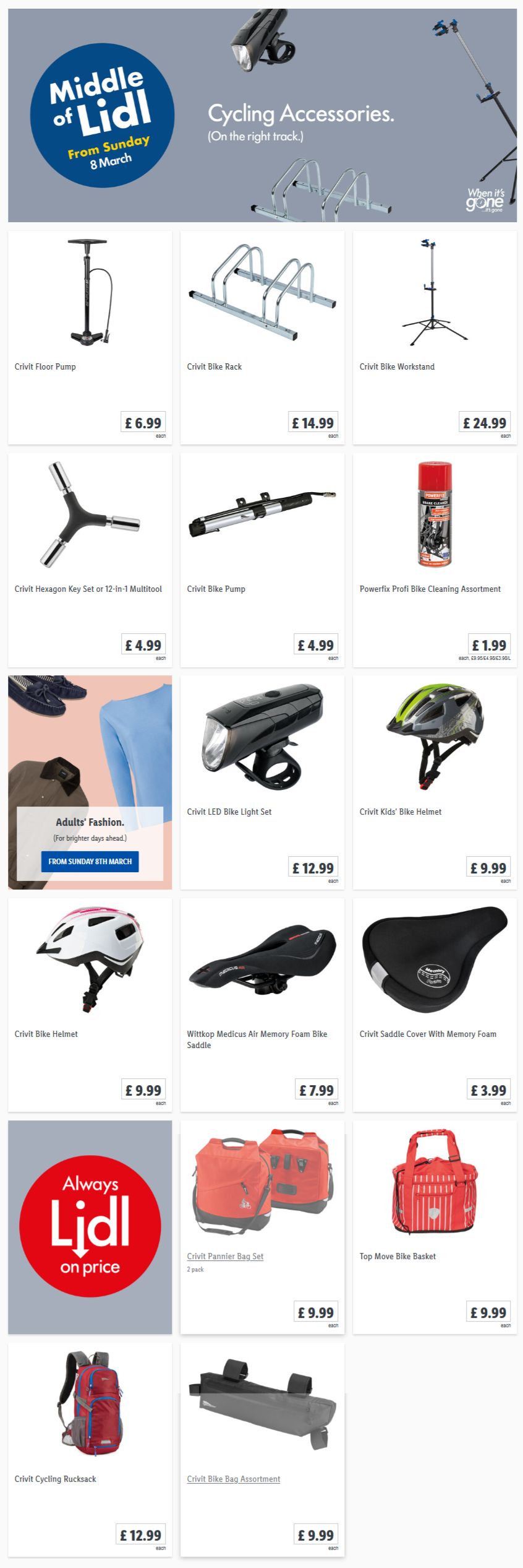 Lidl Cycling Accessories From Sunday 08 03 2020 Https Www Olcatalogue Co Uk Lidl Lidl