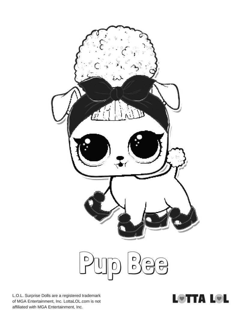 Pup Bee Coloring Page Lotta Lol Unicorn Coloring Pages Bee Coloring Pages Lol Dolls