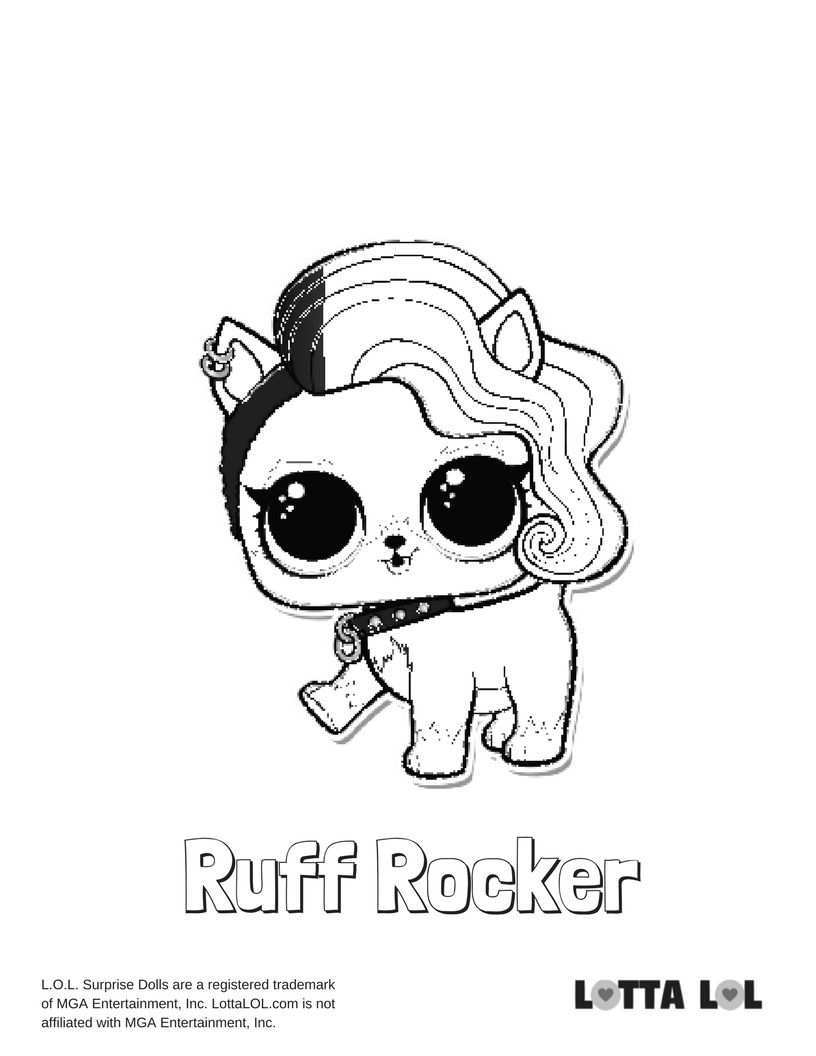 Ruff Rocker Coloring Page Lotta Lol Animal Coloring Pages Farm Animal Coloring Pages