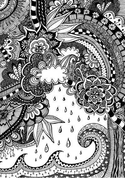 Free Coloring Page For Adults Nature With Doodles Zentangle Nature Gratis Kleurplaat