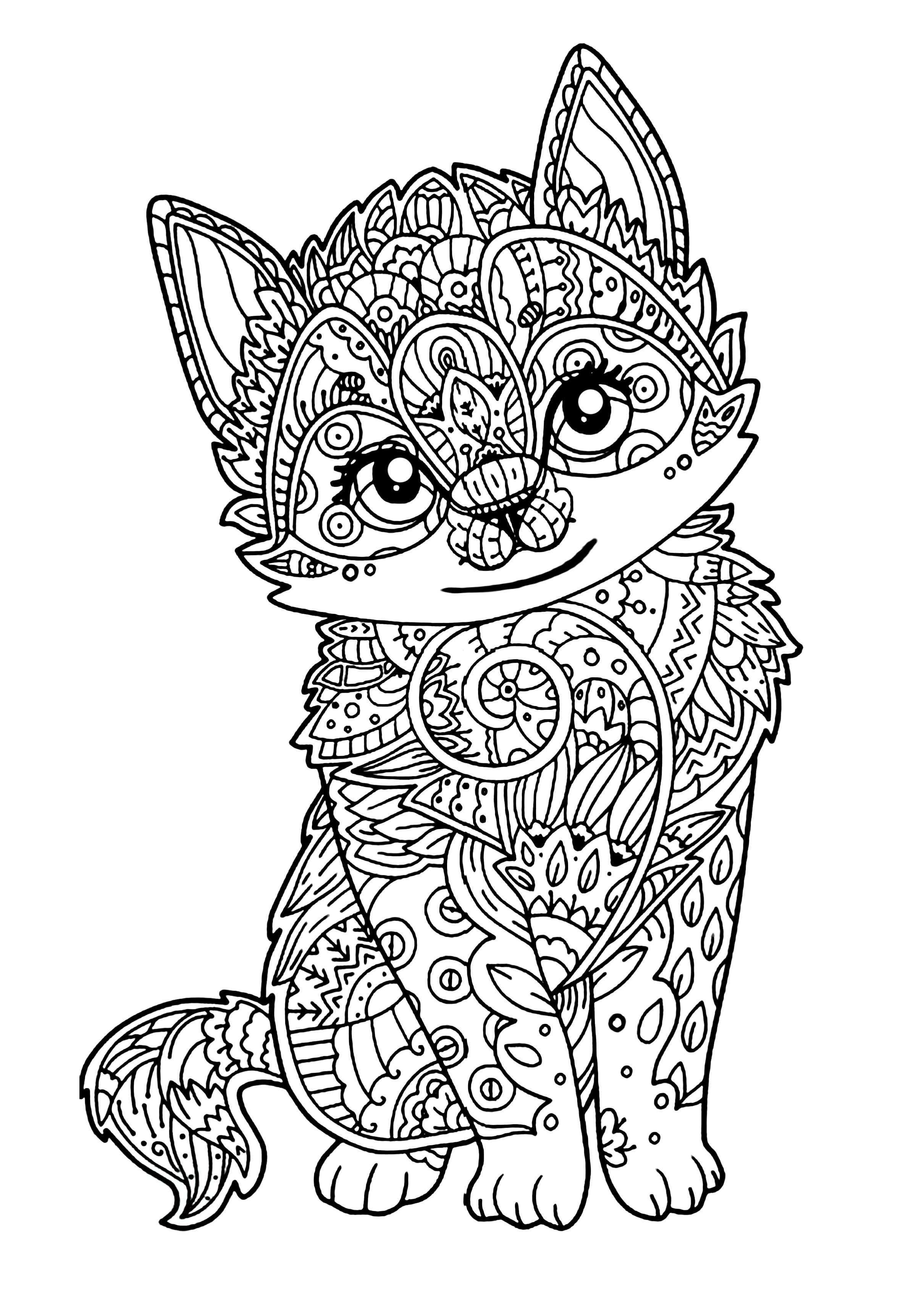 Enregistrer Mandalas Para Colorear Animales Mandalas Animales Gatito Para Colorear