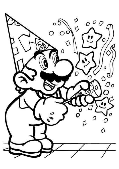 Free Printable Mario Coloring Pages For Kids Mario Verjaardagsfeestje Verjaardag Knut