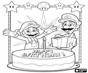Kleurplaat Mario En Luigi Viert Je Verjaardag Kleurplaten Fijne Verjaardag Papa Mario Verjaardagsfeestje Super Mario Brothers