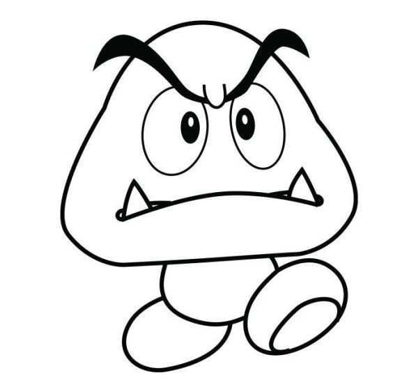 Mario Coloring Pages Goomba Mushroom Disegni Da Colorare Festa Di Compleanno Super Ma