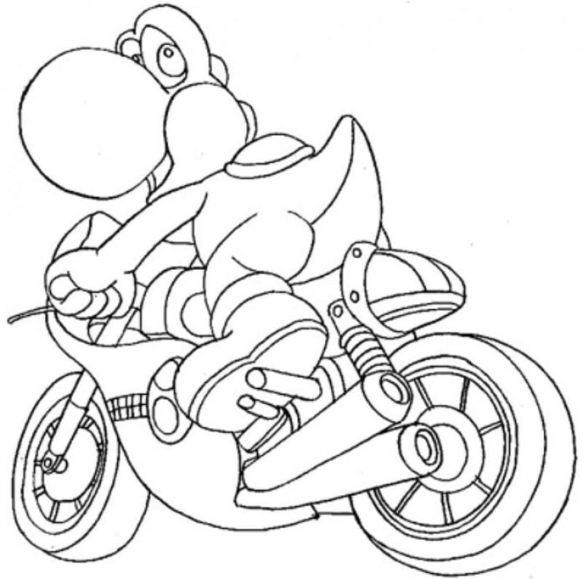 Yoshi Coloring Pages Riding Motorcycle Max Super Mario Super Mario Coloring Pages Mar