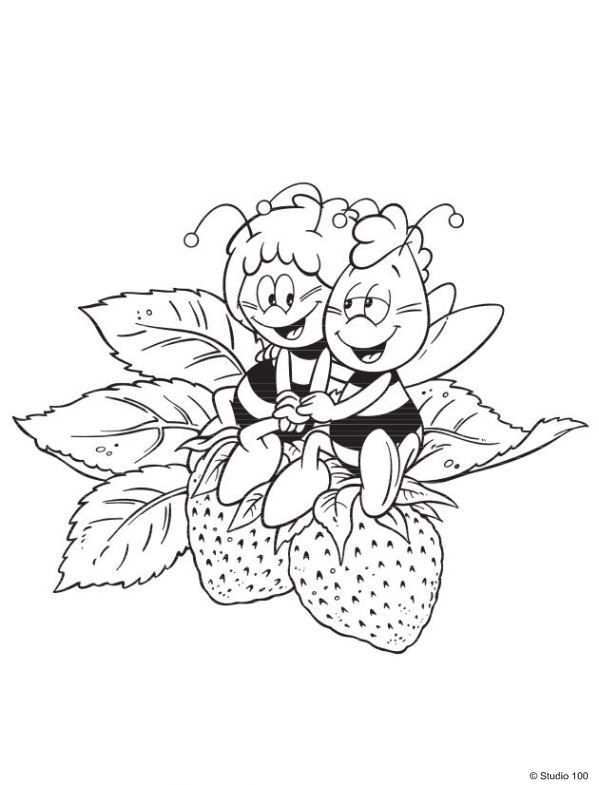 Kleurplaat Maja De Bij Maja De Bij Bee Coloring Pages Bee Painting Coloring Pages