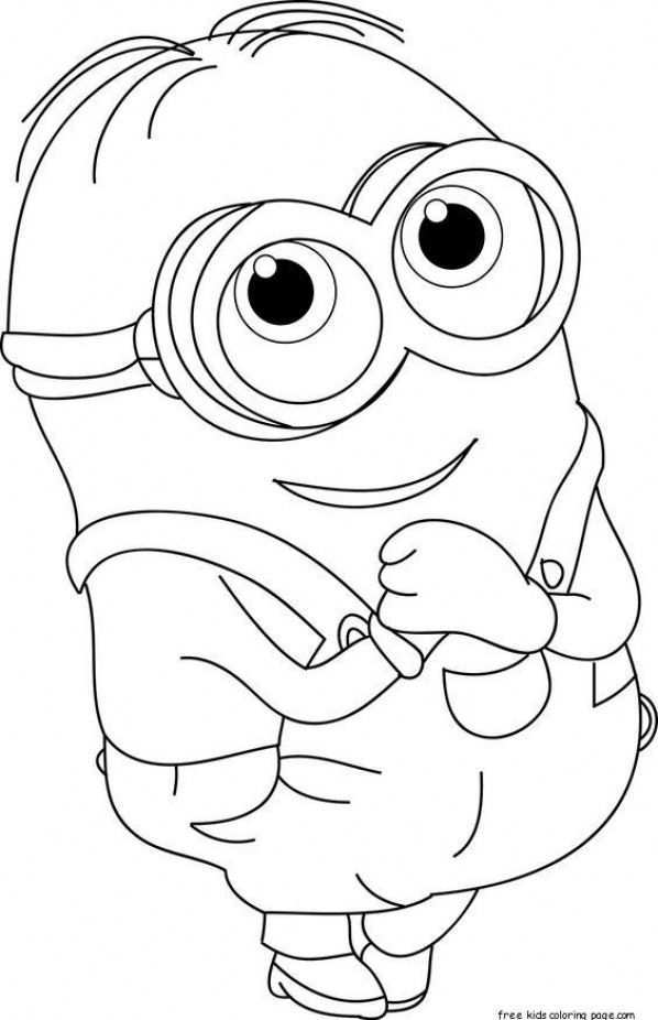 Printable The Minions Dave Coloring Page For Kids Free Online Print Out The Booksonli