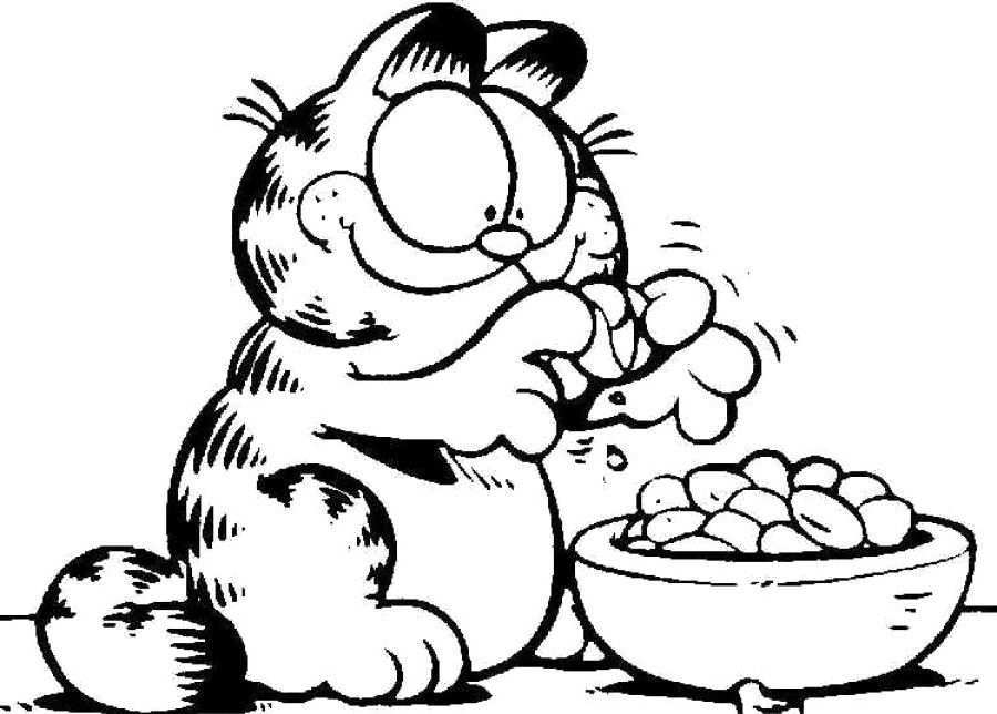 Garfield Opening Nuts Coloring Page Coloring Pages Coloring Books Coloring Book Pages
