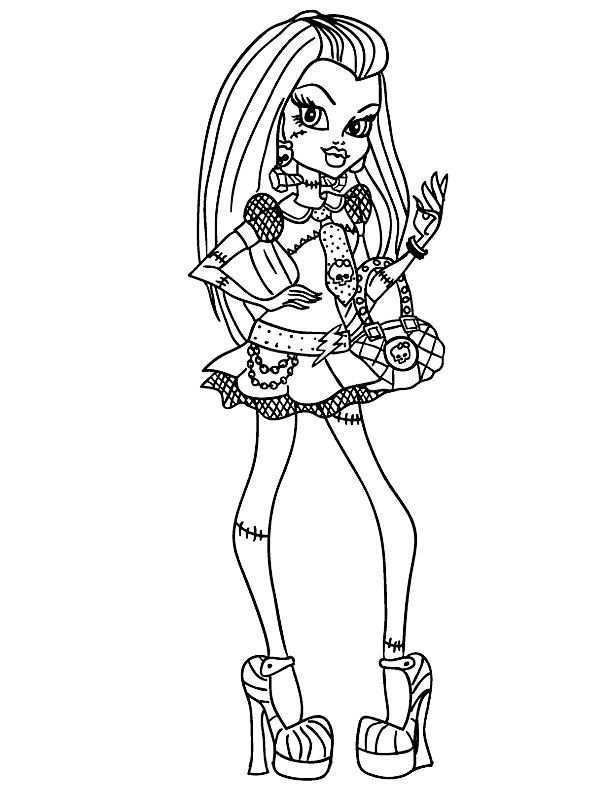 Coloring Page Monster High Frankie Stein Monster Coloring Pages Spiderman Coloring Mo