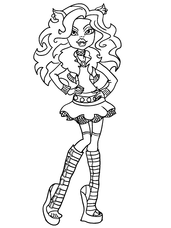 Kids N Fun Coloring Page Monster High Clawdeen Monster High Monster High Birthday Mon