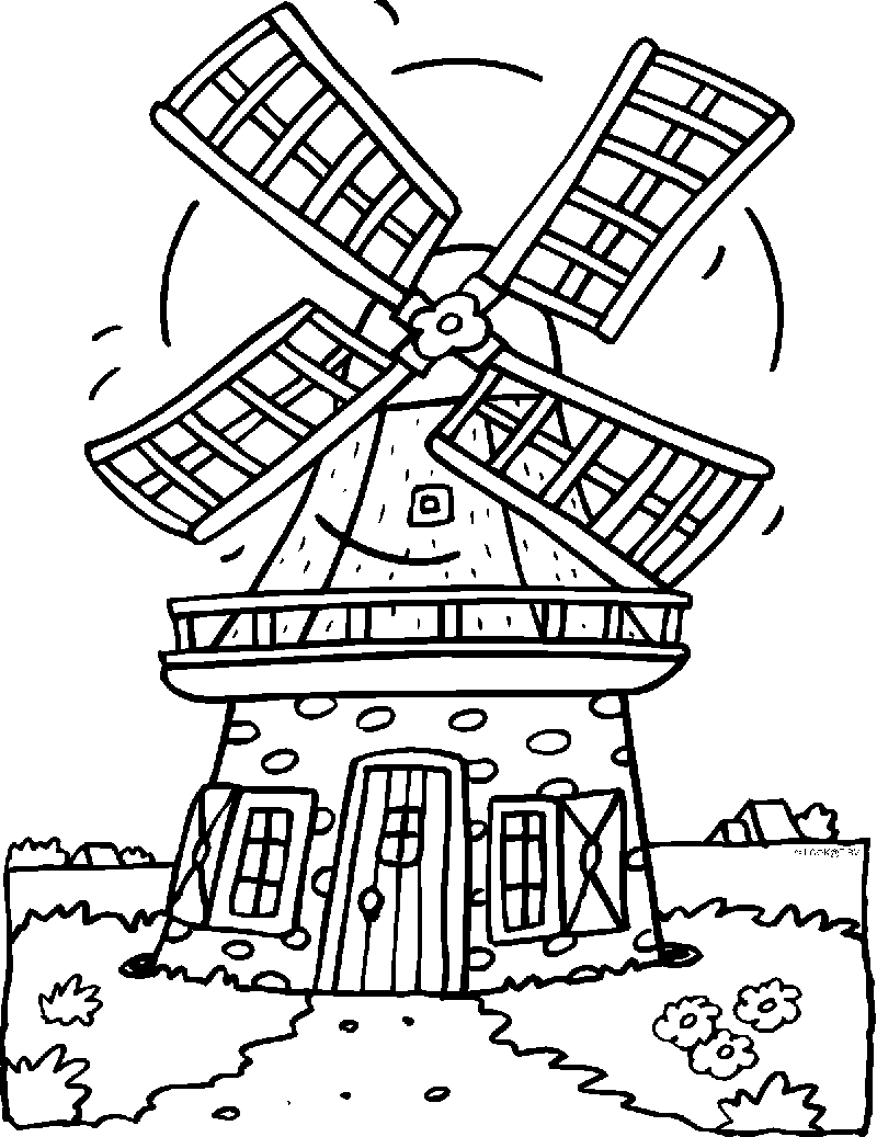 Kleurplaat Molen Windmolens Themadagen Kleurplaten