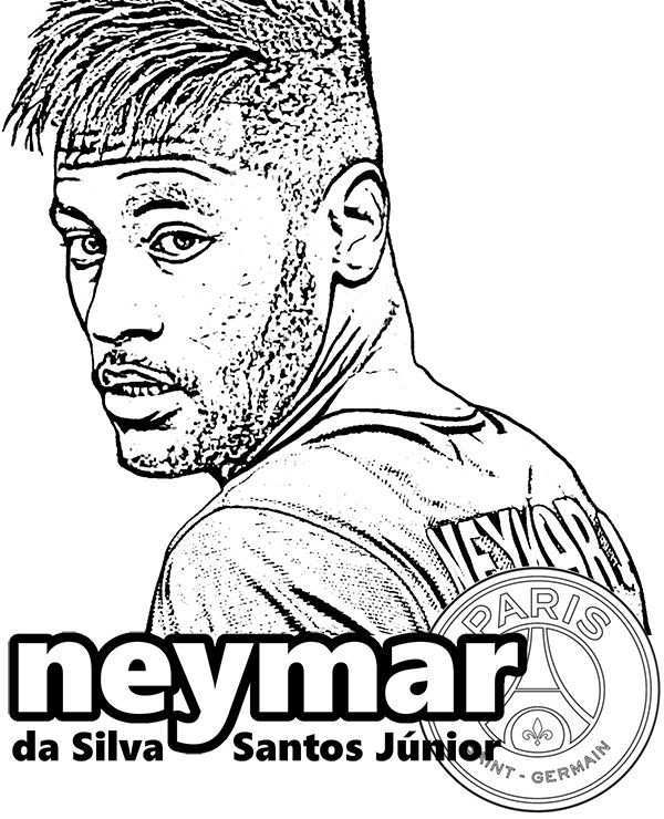 Neymar Da Silva Santos Paris Saint Germain Football Player More Coloring Pages Availa