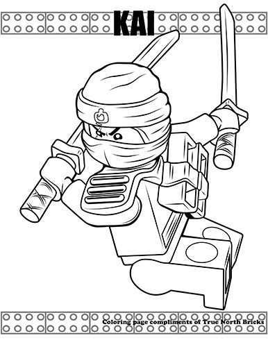 Coloring Page Ninja Kai True North Bricks Ninjago Coloring Pages Lego Coloring Pages