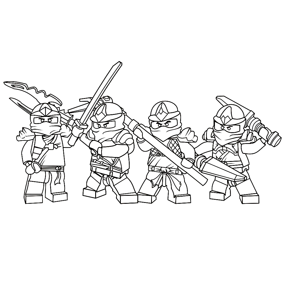 Leuk Voor Kids Kleurplaatloyd Zane Cole Nya Ninjago Coloring Pages Lego Coloring Page