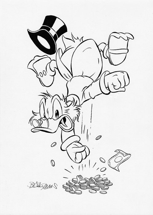 Bas Heymans Uncle Scrooge Fierce Original Preliminary Art W B I Disney Kleurplaten Pr