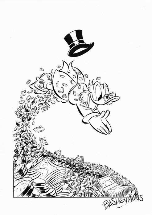 Bas Heymans Uncle Scrooge Dive Original Preliminary Art W B Mickey Mouse Kunst Kunst