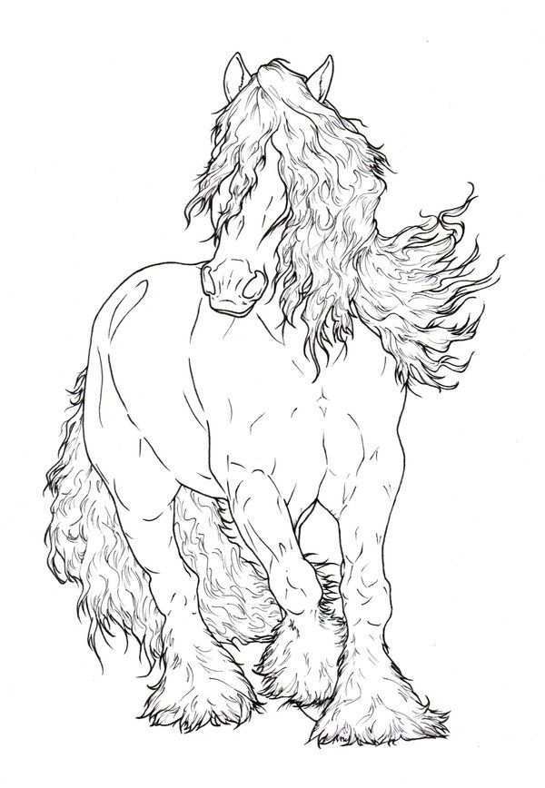 Free Lineart Galloping Fjord By Darya87 On Deviantart Horse Coloring Pages Horse Colo