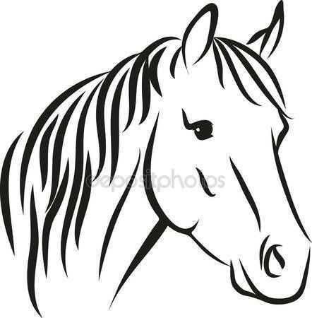 Downloaden Paard Met Lange Manen Stockillustratie 54242423 Paard Silhouet Paard Teken