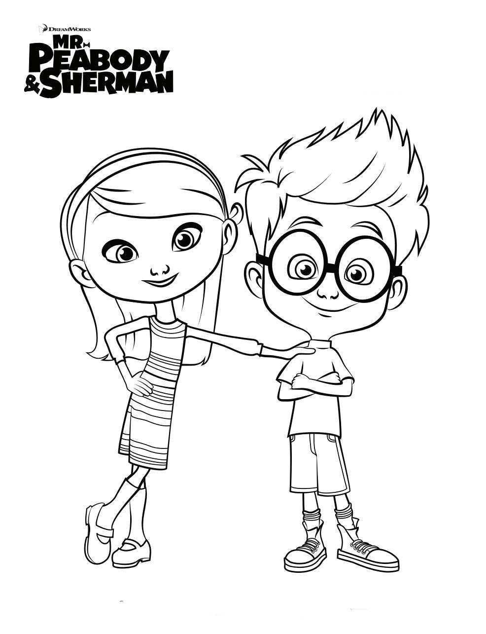 Coloring Page Mr Peabody And Sherman Sherman Penny Kleurplaten Boek Bladzijden Kleure